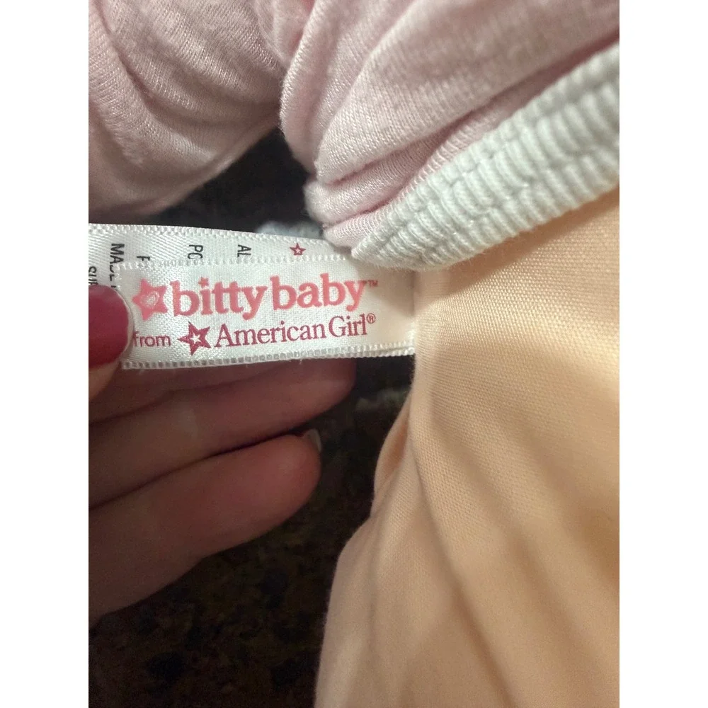 American Girl Bitty‎ Baby Doll Blue Eyes Blonde Hair Pink Onesie 15 Inch